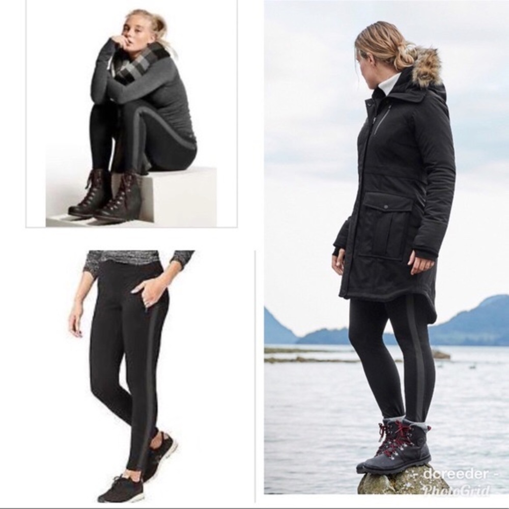 [Price firm]Athleta Street to Summit Fleece Lined Reflective Tight Legging Pants
